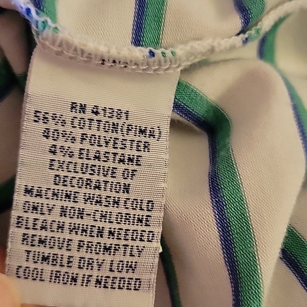 Ralph Lauren Polo Golf Performance short slv short blue green white stripe XXL